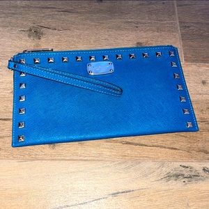 Michael Kors Blue Studded Wristlet
